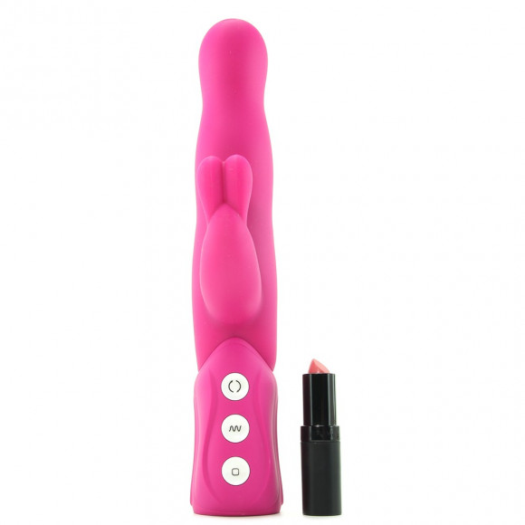 Розовый хай-тек вибромассажер iVibe Select iRabbit - 26 см.