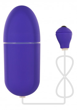 Фиолетовое виброяйцо FUNKY EGG ON A WIRE - 7,5 см.