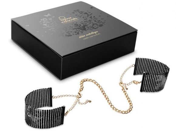 Чёрные дизайнерские наручники Desir Metallique Handcuffs Bijoux Чёрные дизайнерские наручники Desir Metallique Handcuffs Bijoux