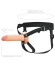 Телесный полый страпон на черных ремнях Hollow Silicone Strap-on - 17,8 см. Телесный полый страпон на черных ремнях Hollow Silicone Strap-on - 17,8 см.