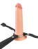 Телесный полый страпон на черных ремнях Hollow Silicone Strap-on - 17,8 см. Телесный полый страпон на черных ремнях Hollow Silicone Strap-on - 17,8 см.