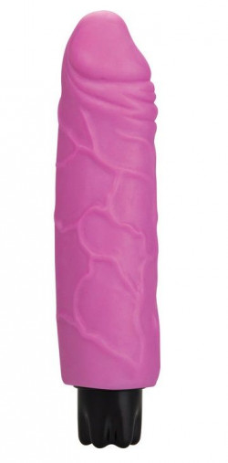 Розовый вибратор Realistic Skin Vibrator Regular - 18,3 см.
