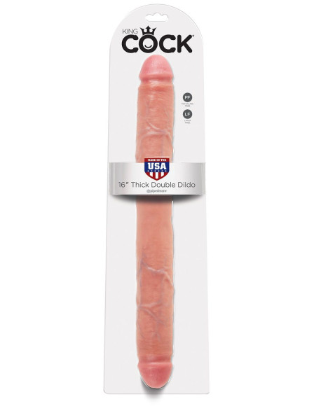 Телесный двусторонний фаллоимитатор 16 Thick Double Dildo - 40,6 см. Телесный двусторонний фаллоимитатор 16 Thick Double Dildo - 40,6 см.
