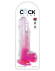 Розовый фаллоимитатор с мошонкой на присоске 9’’ Cock with Balls - 24,8 см.