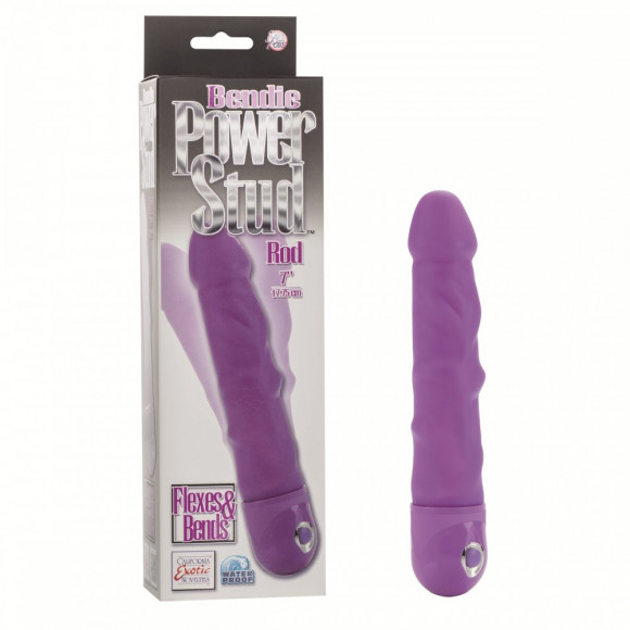 Фиолетовый реалистичный вибратор Bendie Power Stud Rod - 17,75 см. Фиолетовый реалистичный вибратор Bendie Power Stud Rod - 17,75 см.