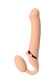 Телесный безремневой вибрострапон Vibrating Bendable Strap-On - size L