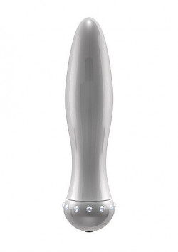 Вибратор-торпеда с кристалликами The Gem Silver - 16,6 см.