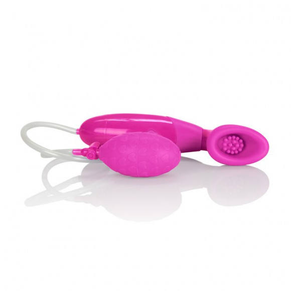 Розовая помпа для клитора с вибрацией Waterproof Silicone Clitoral Pumps
