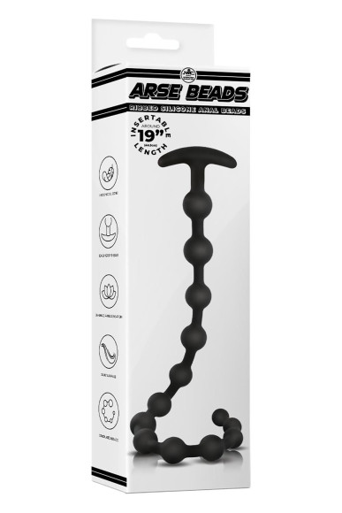 Черная анальная цепочка Ribbed Silicone Anal Beads - 48,3 см. Черная анальная цепочка Ribbed Silicone Anal Beads - 48,3 см.
