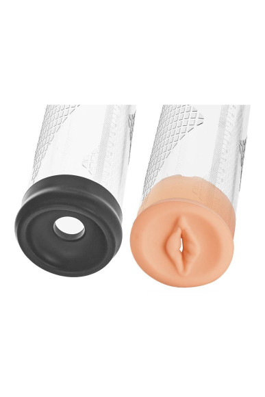 Прозрачная вакуумная помпа с манометром Deluxe Penis Pump