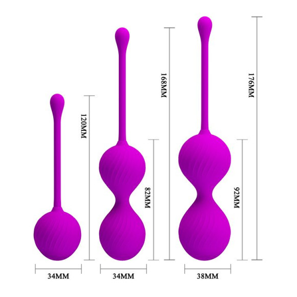 Набор лиловых вагинальных шариков Kegel Ball Набор лиловых вагинальных шариков Kegel Ball