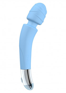 Голубой вибромассажер Soft Touch Body Wand Massager - 20 см.