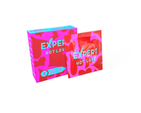Презервативы с разогревающим эффектом Expert Hot Love - 3 шт.