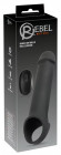 Черная вибронасадка для пениса с хомутом для мошонки и пультом ДУ Remote Controlled Penis Extension