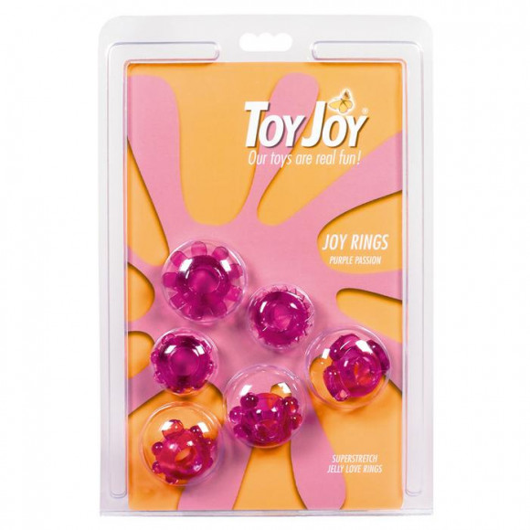 Набор из шести эрекционных колец Joy Rings Purple Passion 