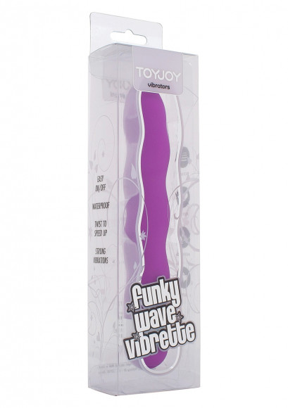 Пурпурный вибратор Funky Wave - 19 см.