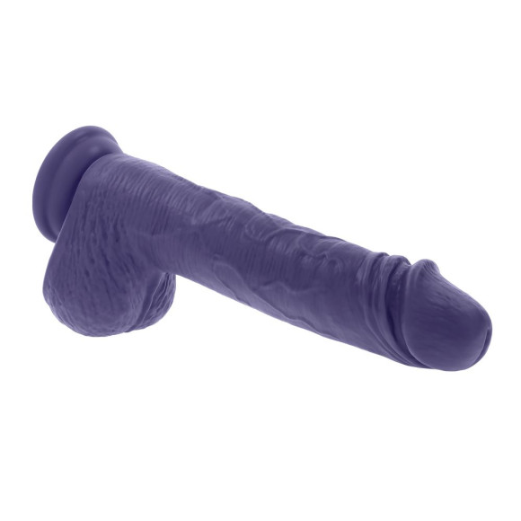 Фиолетовый вибратор на присоске с поступательными движениями Pleasure Rider - 22,2 см.