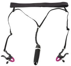 Женские вибростринги с зажимами для половых губ Spreader String with Vibrator