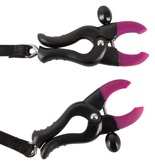 Женские вибростринги с зажимами для половых губ Spreader String with Vibrator Женские вибростринги с зажимами для половых губ Spreader String with Vibrator