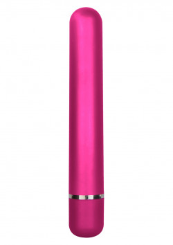 Ярко-розовый гладкий вибратор GYRATING VIBRATOR - 18 см.