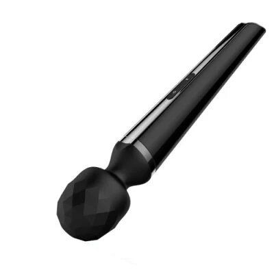 Черный жезловый вибратор Wand AV Massager Stick - 23 см.