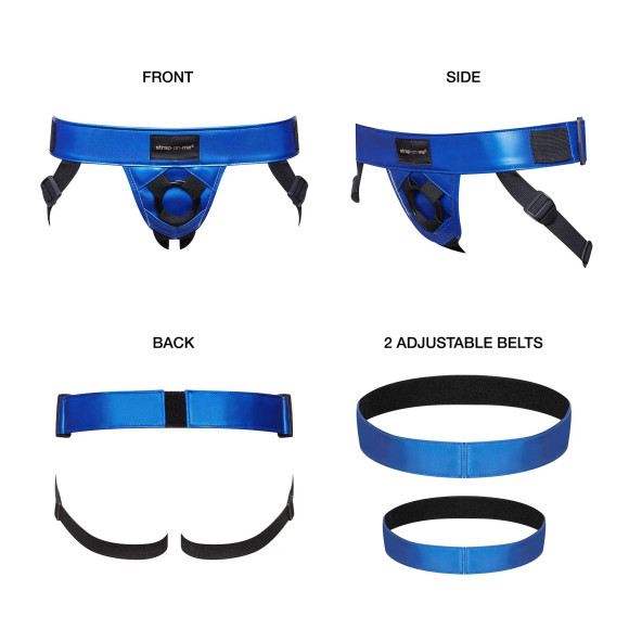 Синий пояс для страпона Strap-On-Me Harness Curious