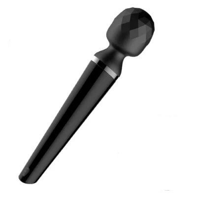 Черный жезловый вибратор Wand AV Massager - 31 см.