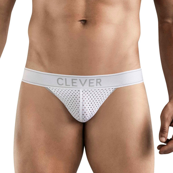 Белые перфорированные трусы-джоки Clever Ambar Jockstrap Белые перфорированные трусы-джоки Clever Ambar Jockstrap