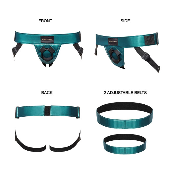 Зеленый пояс для страпона Strap-On-Me Harness Curious
