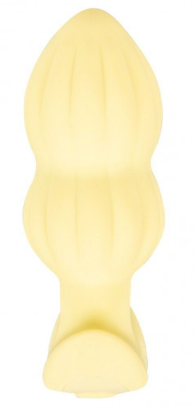 Желтая анальная пробка с вибрацией Cuties Vibrating Mini Butt Plug - 8 см.