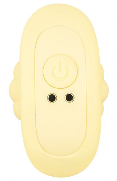 Желтая анальная пробка с вибрацией Cuties Vibrating Mini Butt Plug - 8 см.
