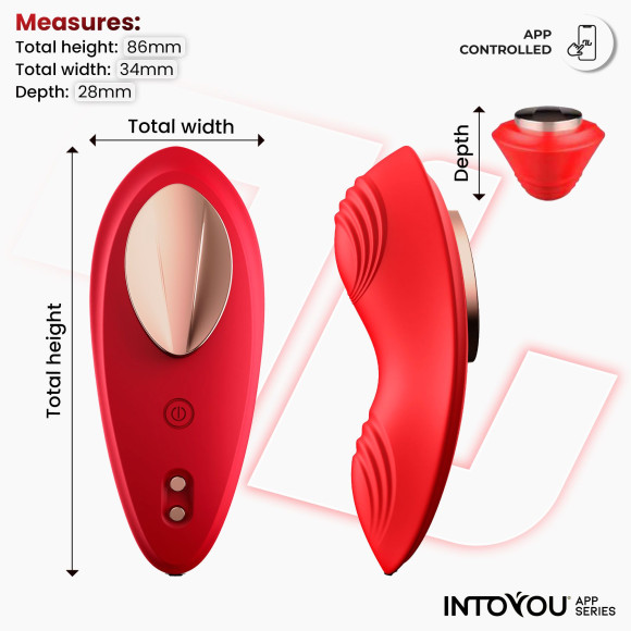 Красный интерактивный вибростимулятор в трусики Panty Vibrator