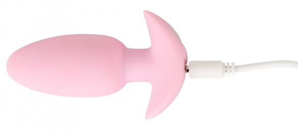Розовая анальная пробка с вибрацией Cuties Vibrating Mini Butt Plug - 8 см.