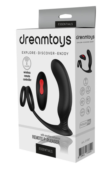 Черный массажер простаты REMOTE P-PLEASER