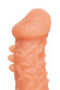 Телесная закрытая насадка с шершавой головкой Cock Sleeve 007 Size L - 17,6 см.