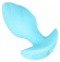 Голубая анальная пробка с вибрацией Cuties Vibrating Mini Butt Plug - 8 см.