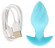 Голубая анальная пробка с вибрацией Cuties Vibrating Mini Butt Plug - 8 см.