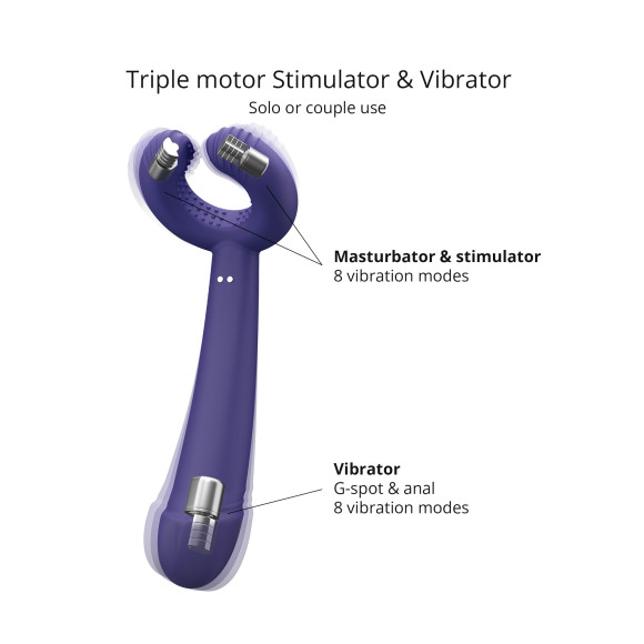 Темно-синий вибратор для пар Please Me Multi Vibrator Темно-синий вибратор для пар Please Me Multi Vibrator