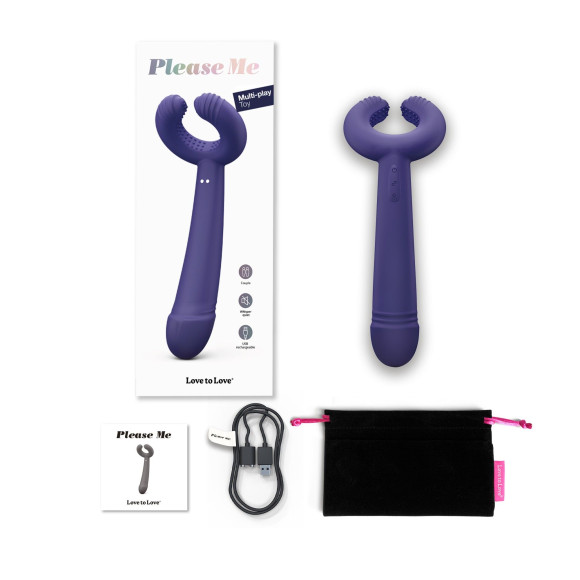 Темно-синий вибратор для пар Please Me Multi Vibrator Темно-синий вибратор для пар Please Me Multi Vibrator