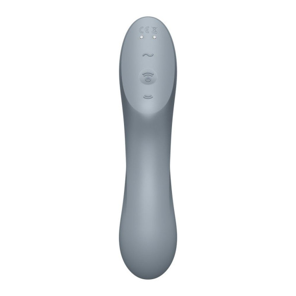 Серый вибратор с вакуумной стимуляцией Curvy Trinity 3 Серый вибратор с вакуумной стимуляцией Curvy Trinity 3