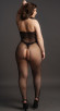 Кэтсьюит с доступом High Neck Fishnet And Lace Bodystocking
