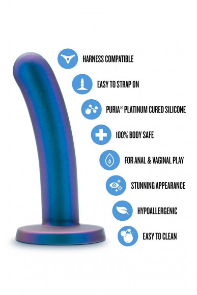 Синяя насадка с гладкой поверхностью Surrender 5.75 Inch Intermediate Pegging Dildo - 14,6 см.