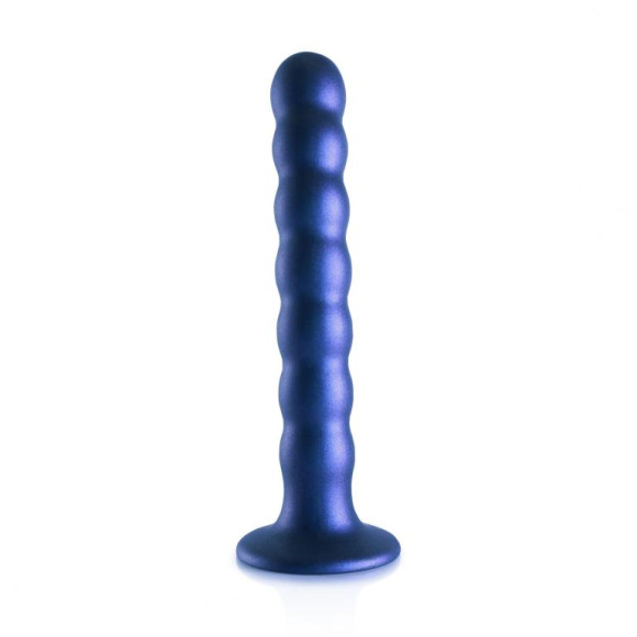 Синий фаллоимитатор Beaded G-Spot - 17 см. Синий фаллоимитатор Beaded G-Spot - 17 см.