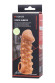 Телесная закрытая насадка с шариками Cock Sleeve 010 Size S - 13,8 см.