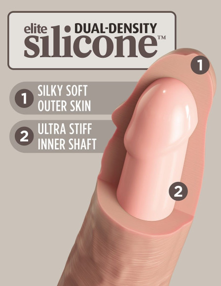 Телесный фаллоимитатор 7  Silicone Dual Density Cock - 21 см.