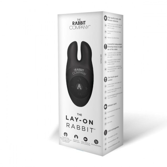 Черный вибростимулятор с ушками The Lay-on Rabbit Черный вибростимулятор с ушками The Lay-on Rabbit