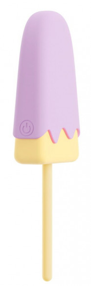 Сиреневый мини-вибратор в форме пломбира Vibrating Popsicle