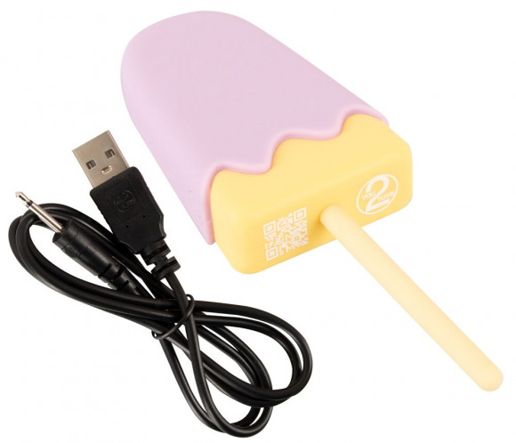 Сиреневый мини-вибратор в форме пломбира Vibrating Popsicle