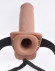 Кофейный перезаряжаемый фаллопротез 10  Hollow Strap-on with Remote - 21,6 см.