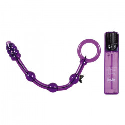 Пурпурная анальная цепочка с вибрацией Bum Buster Purple - 28 см.